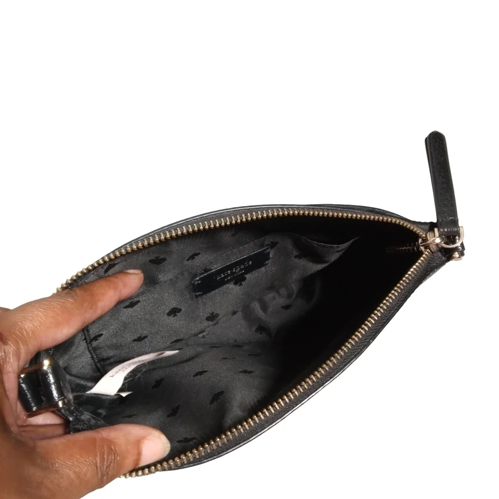 Kate Spade Jeanne Black Leather Adjustable Strap Gold Hardware Crossbody Bag